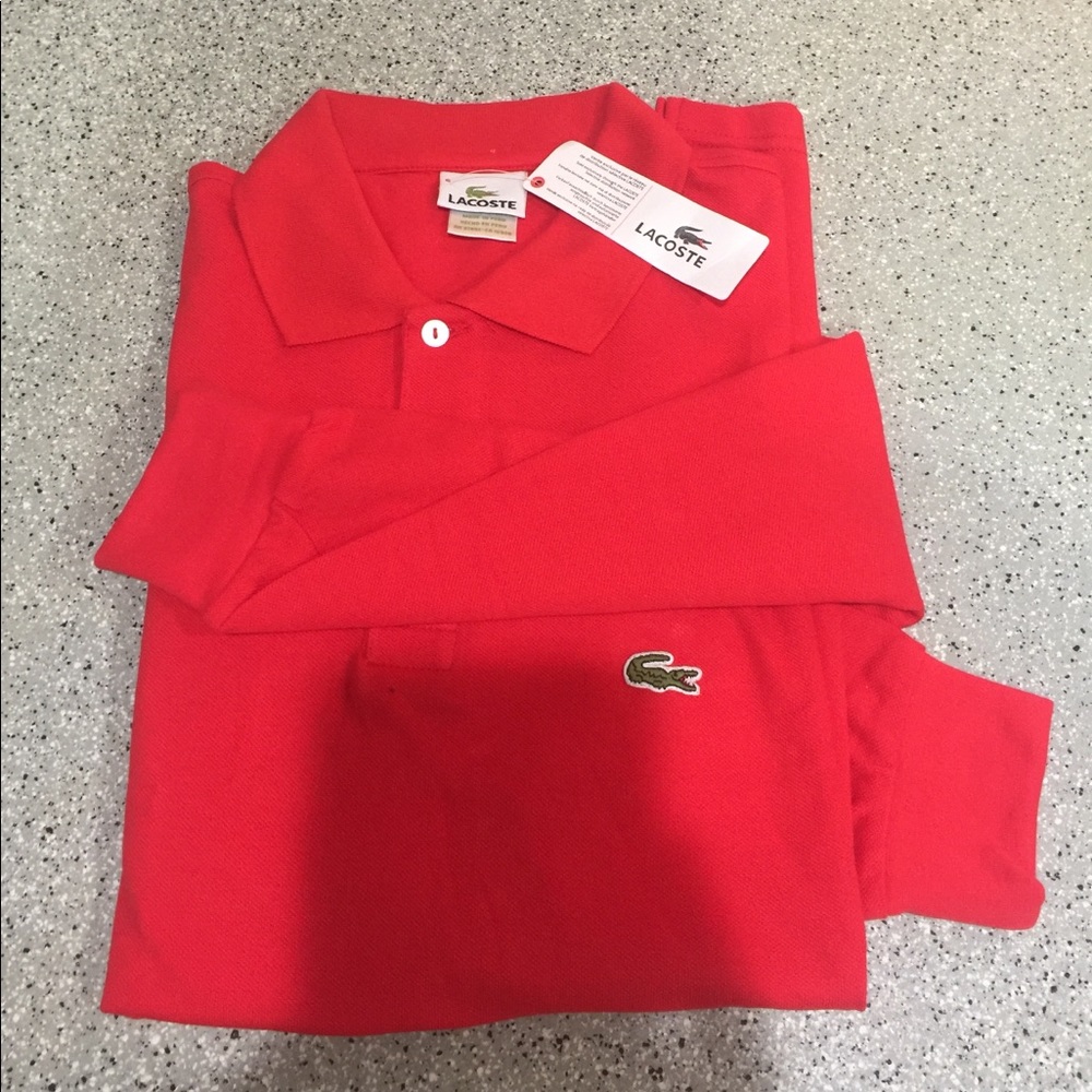 Lacoste long sleeve shirt iconic croc logo new!!